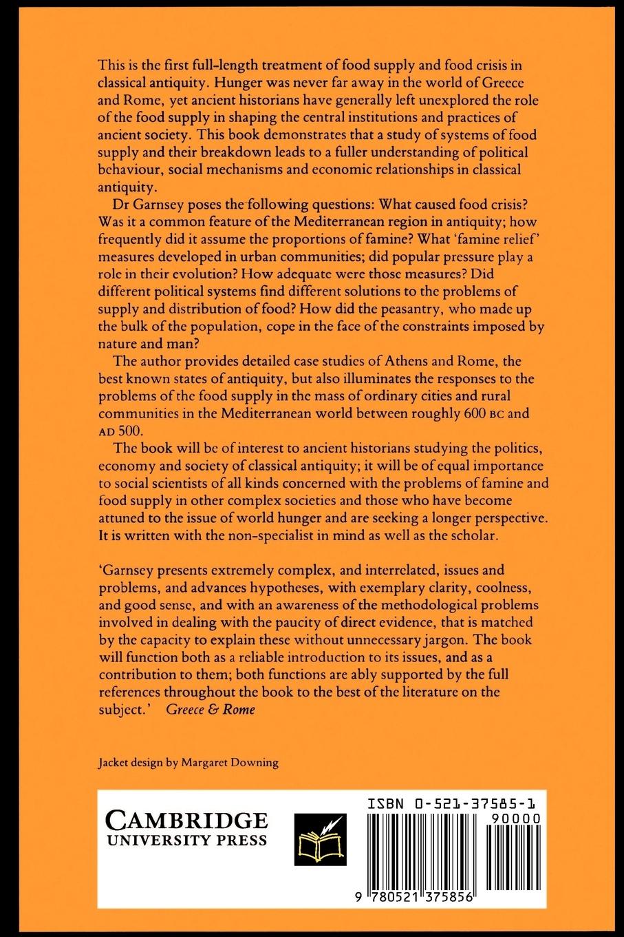 Rückseitencover Famine and Food Supply in the Graeco-Roman World