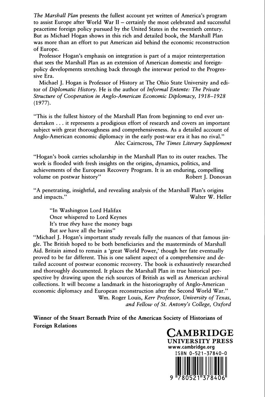 Rückseitencover The Marshall Plan