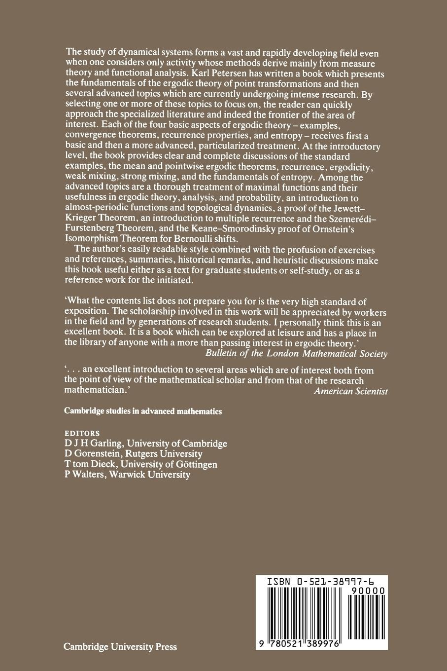 Rückseitencover Ergodic Theory