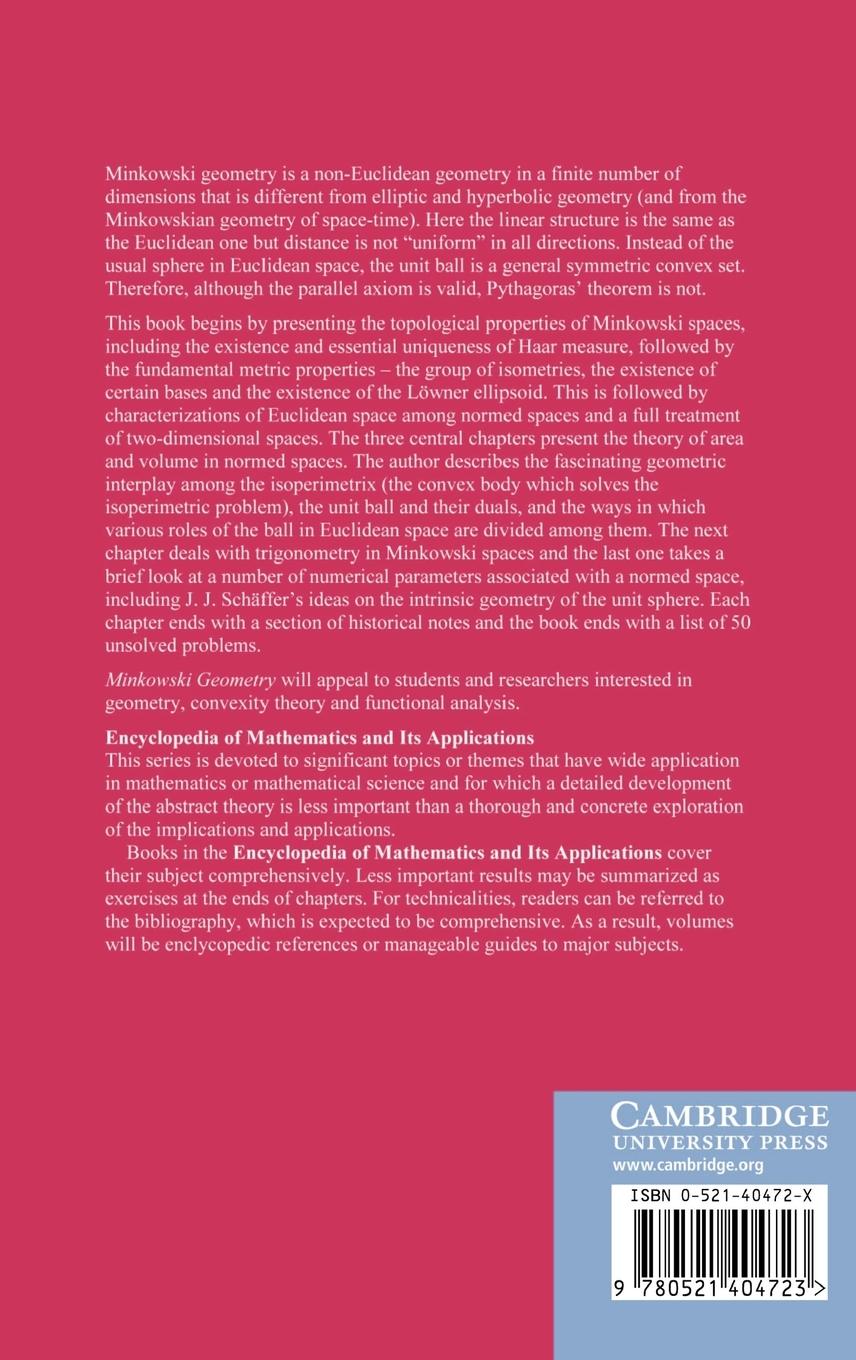 Rückseitencover Minkowski Geometry