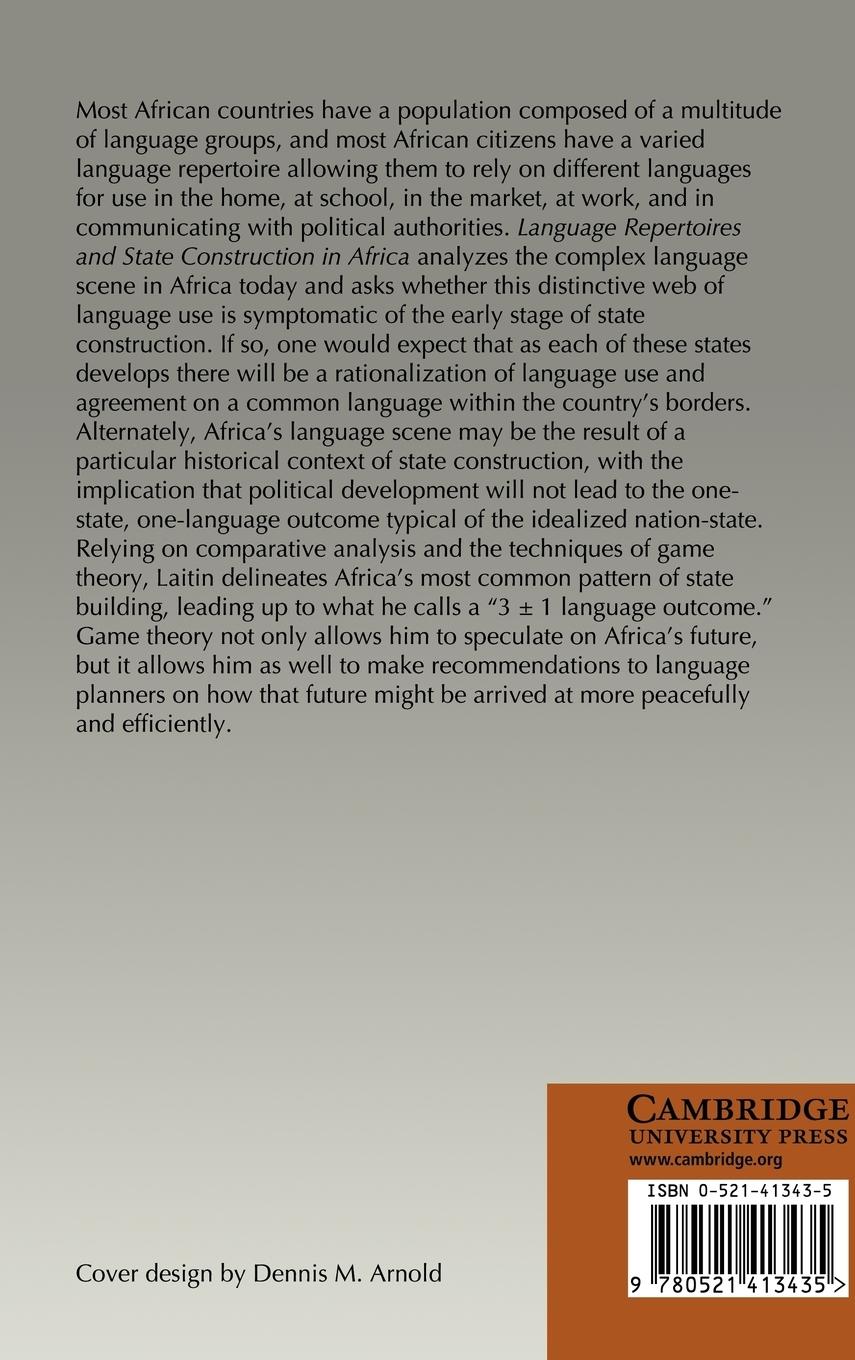 Rückseitencover Language Repertoires and State Construction in Africa