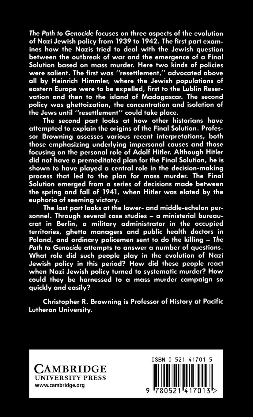 Rückseitencover The Path to Genocide