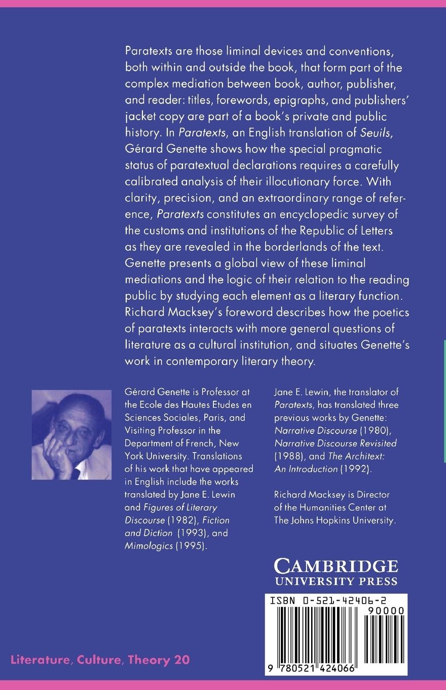 Rückseitencover Paratexts