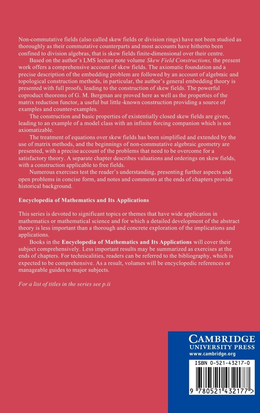 Rückseitencover Skew Fields