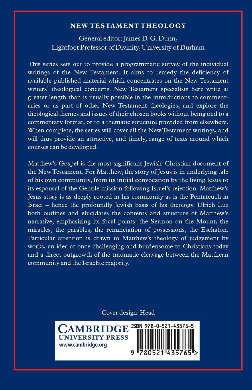 Rückseitencover The Theology of the Gospel of Matthew