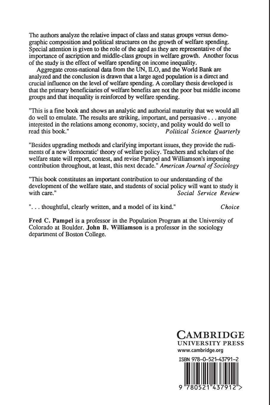 Rückseitencover Age, Class, Politics, and the Welfare State