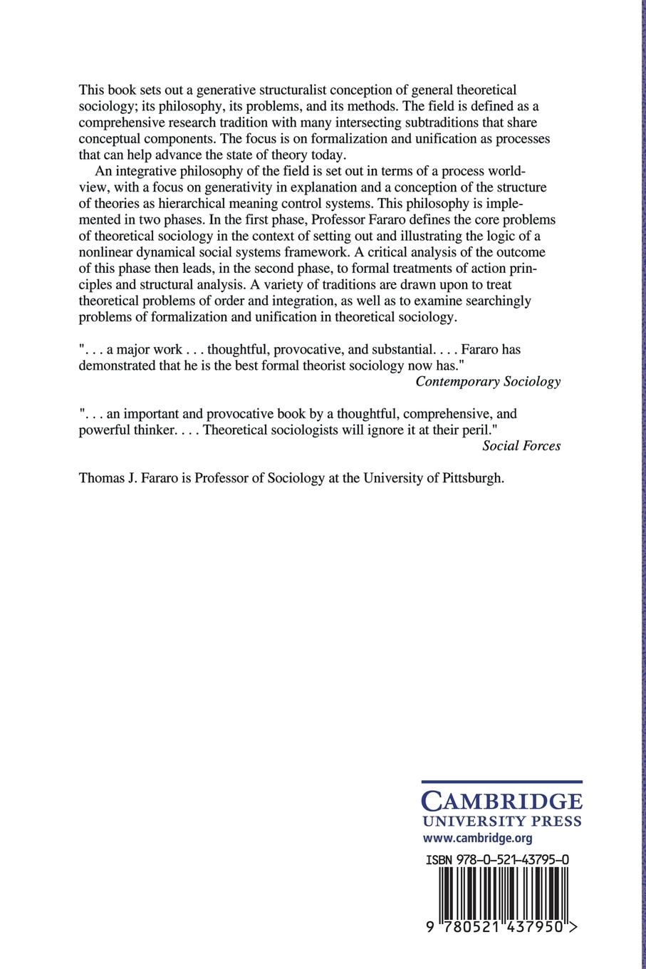 Rückseitencover The Meaning of General Theoretical Sociology