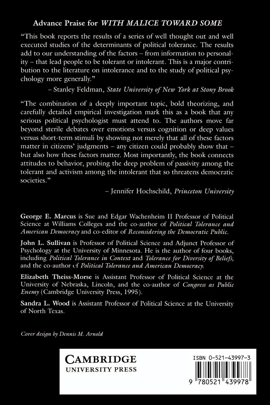 Rückseitencover With Malice Toward Some