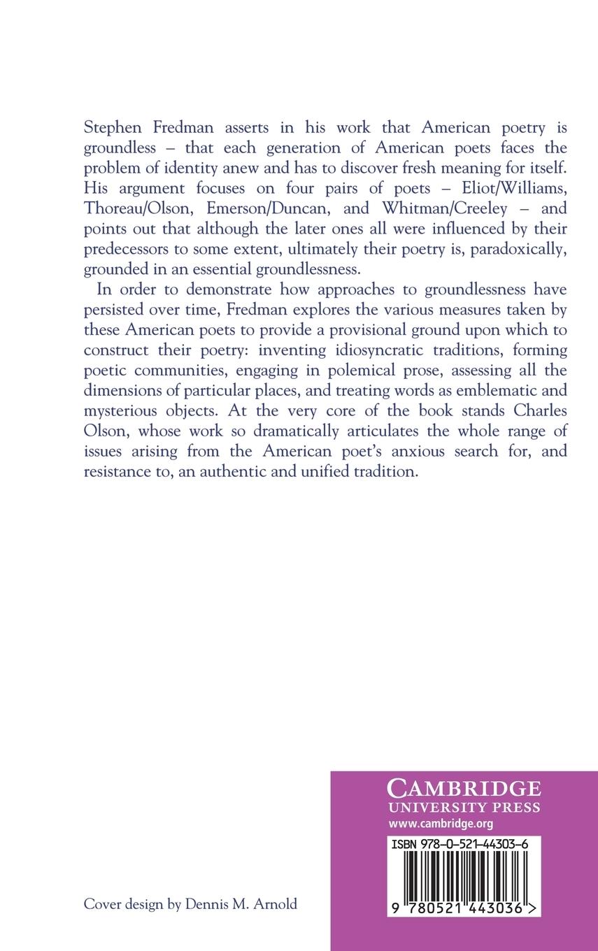 Rückseitencover The Grounding of American Poetry
