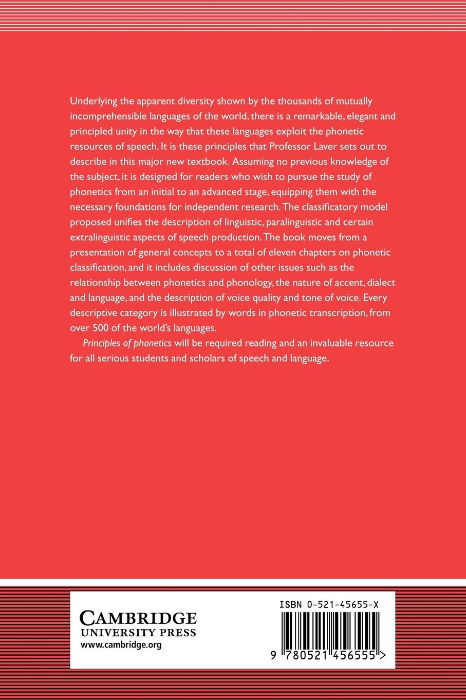 Rückseitencover Principles of Phonetics