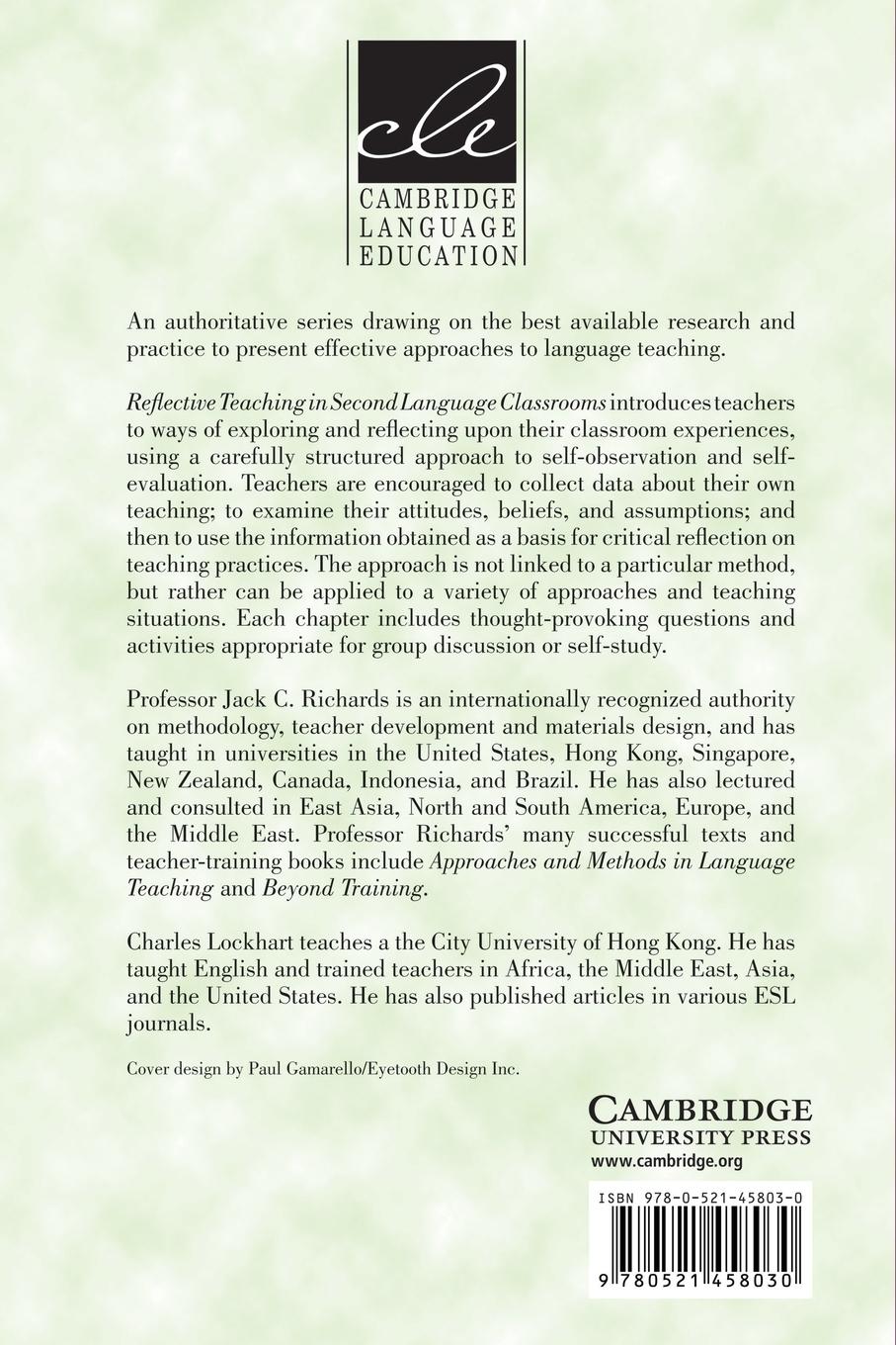 Rückseitencover Reflective Teaching in Second Language Classrooms