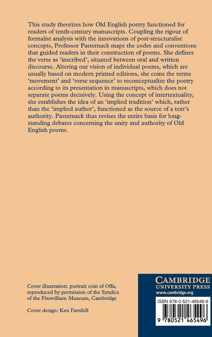 Rückseitencover The Textuality of Old English Poetry