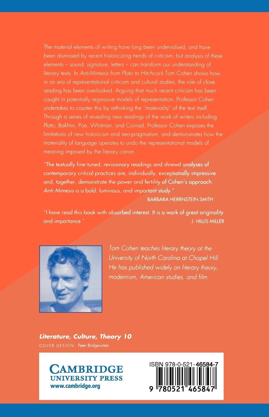 Rückseitencover Anti-Mimesis from Plato to Hitchcock