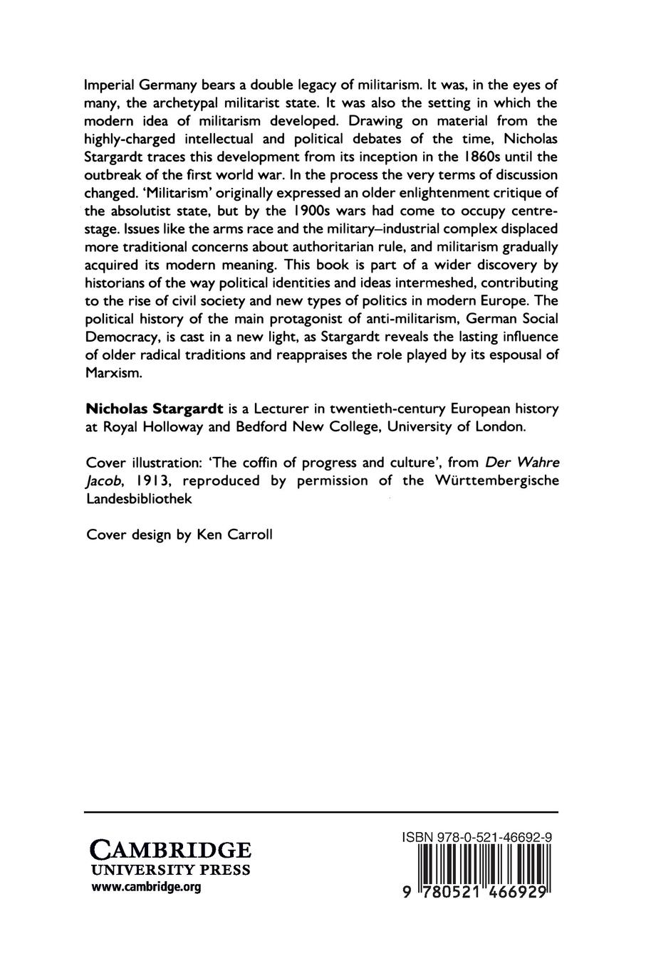Rückseitencover The German Idea of Militarism