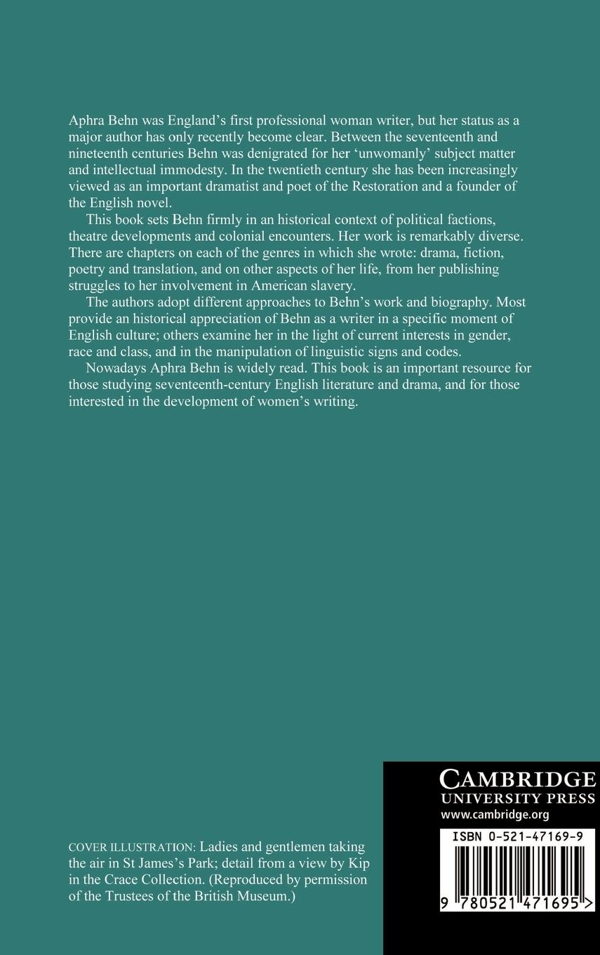 Rückseitencover Aphra Behn Studies