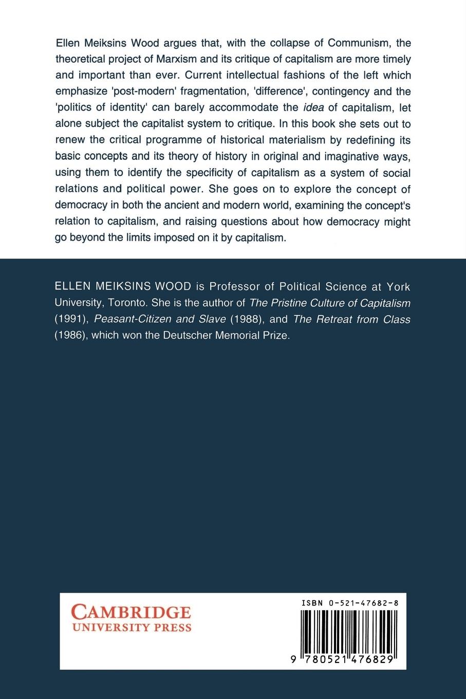 Rückseitencover Democracy Against Capitalism