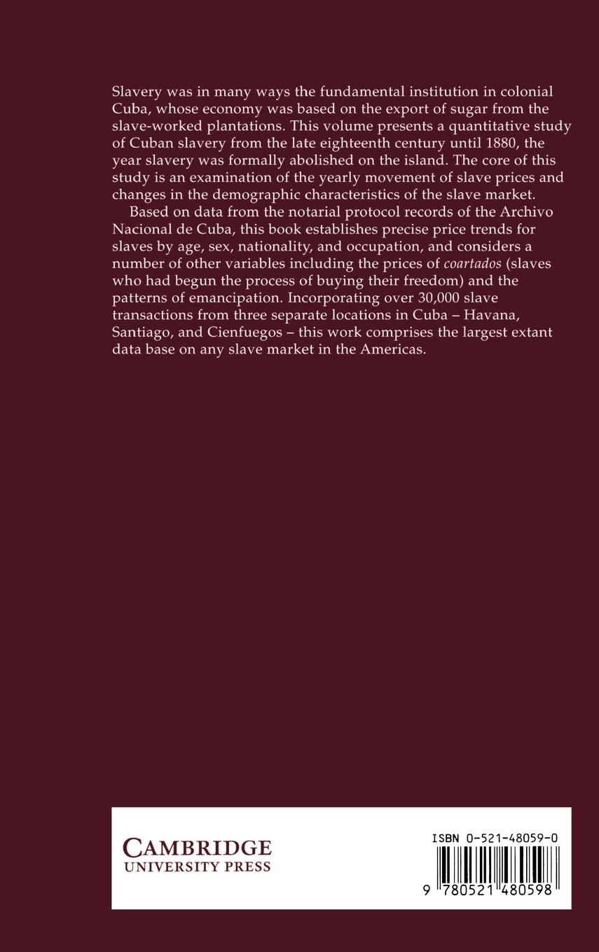 Rückseitencover The Cuban Slave Market, 1790 1880