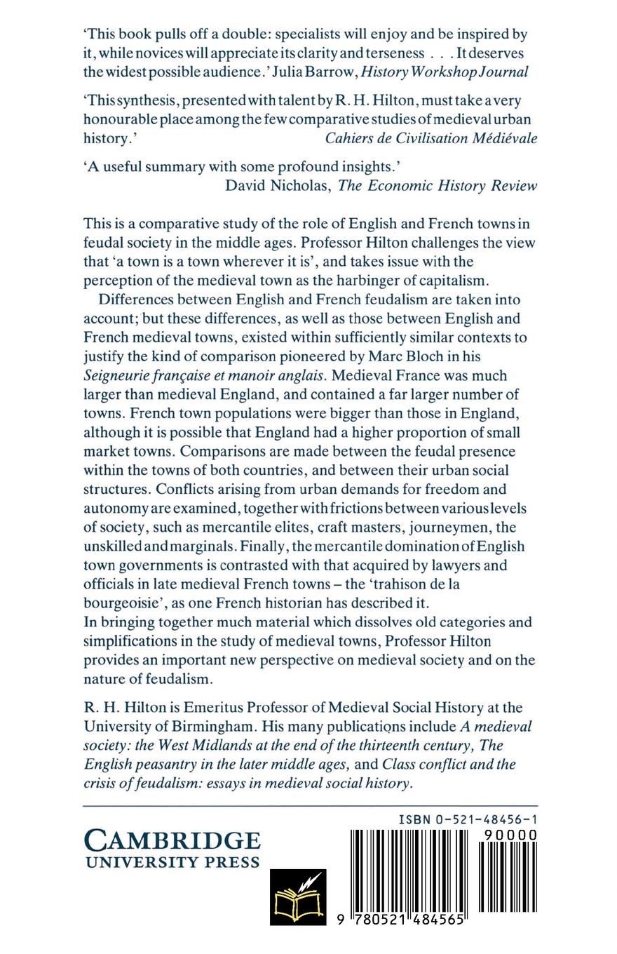 Rückseitencover English and French Towns in Feudal Society