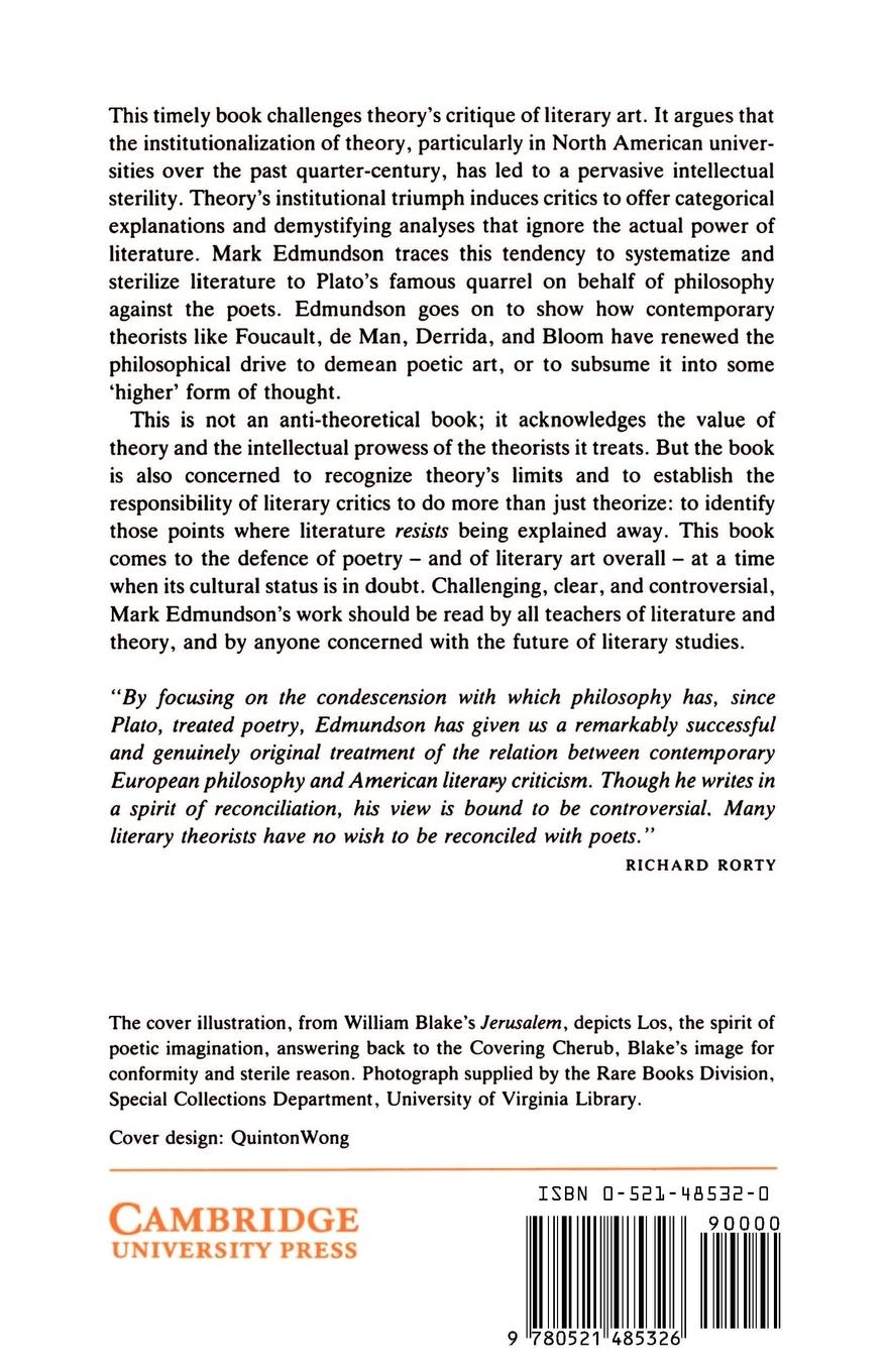 Rückseitencover Literature Against Philosophy, Plato to Derrida