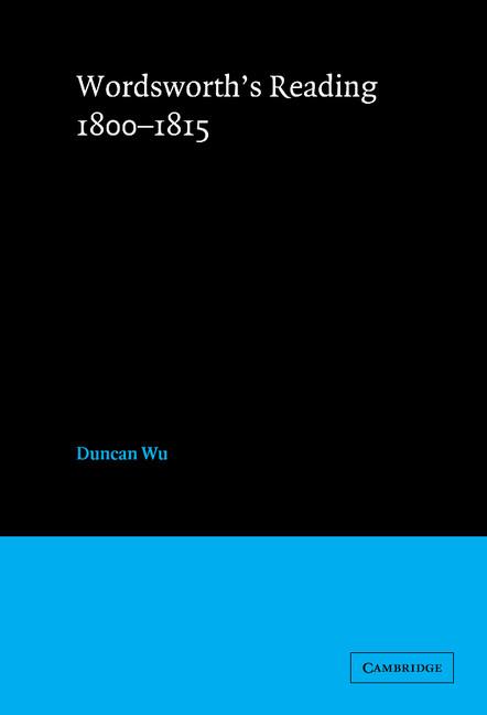 Vorderes Coverbild Wordsworth's Reading 1800 1815