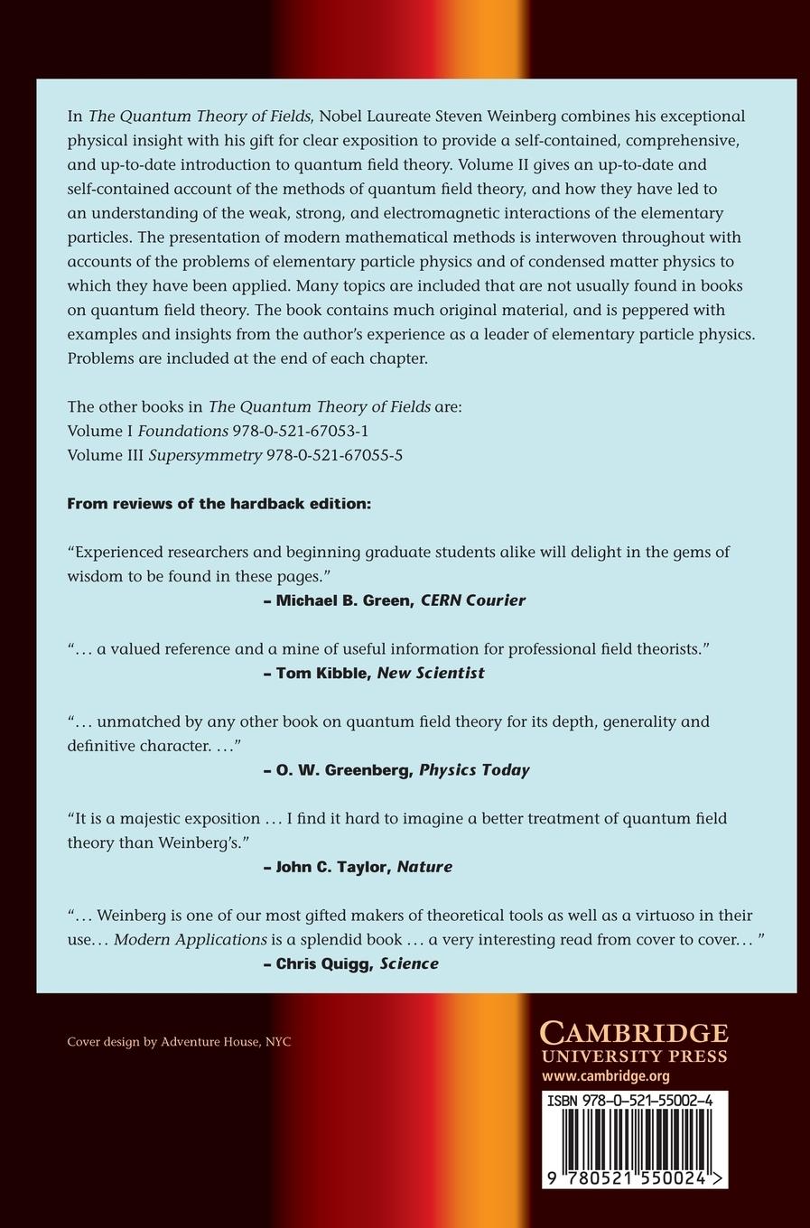 Rückseitencover The Quantum Theory of Fields V2