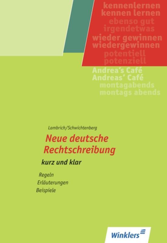 Vorderes Coverbild Neue deutsche Rechtschreibung. kurz und klar