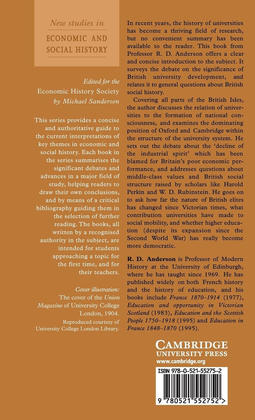 Rückseitencover Universities and Elites in Britain since 1800