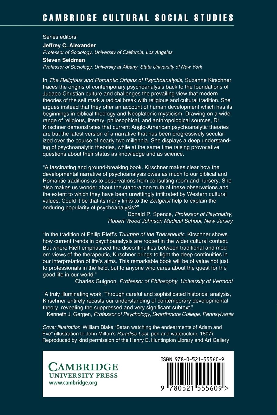 Rückseitencover The Religious and Romantic Origins of Psychoanalysis