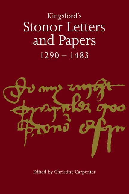 Vorderes Coverbild Kingsford's Stonor Letters and Papers 1290 1483