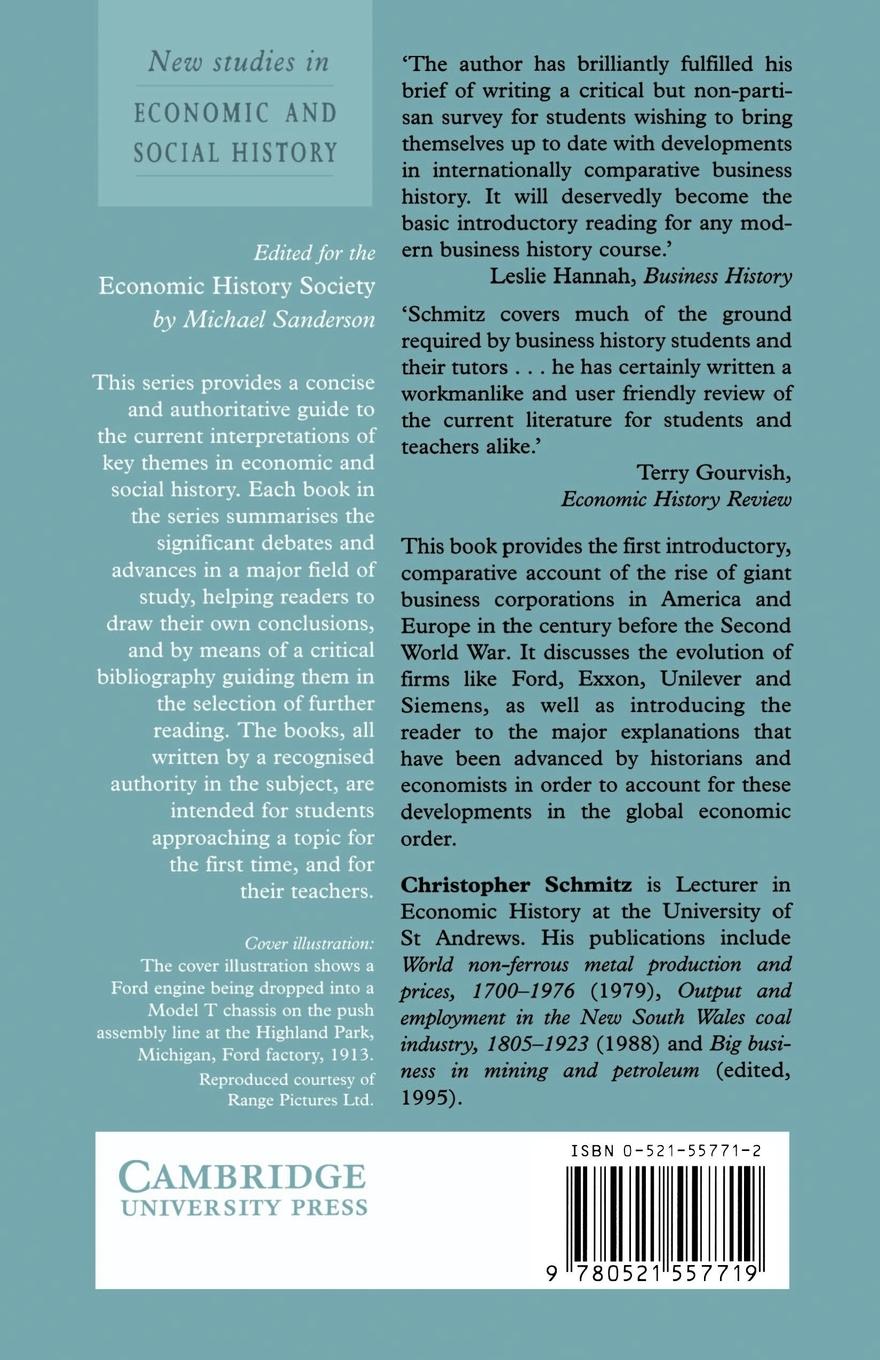 Rückseitencover The Growth of Big Business in the United States and Western Europe, 1850 1939