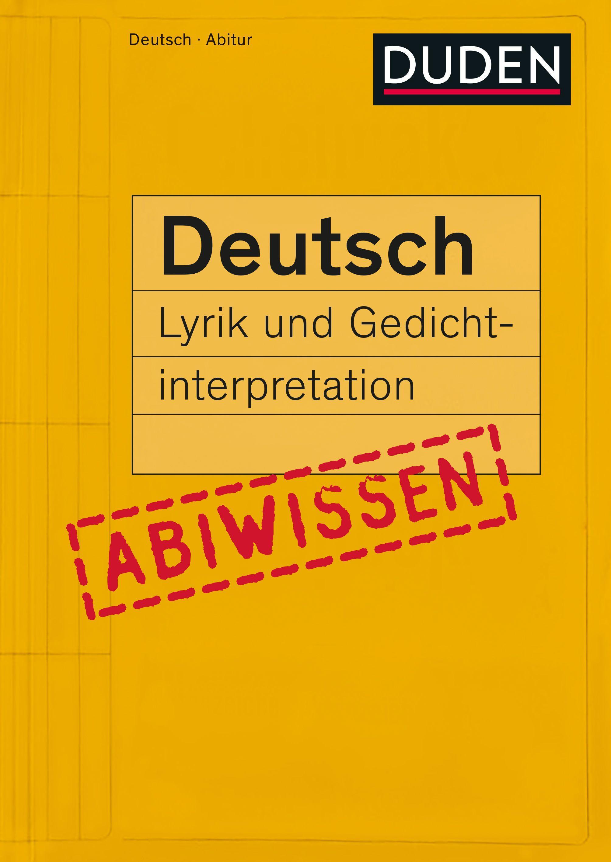 Vorderes Coverbild Abiwissen Deutsch - Lyrik und Gedichtinterpretation