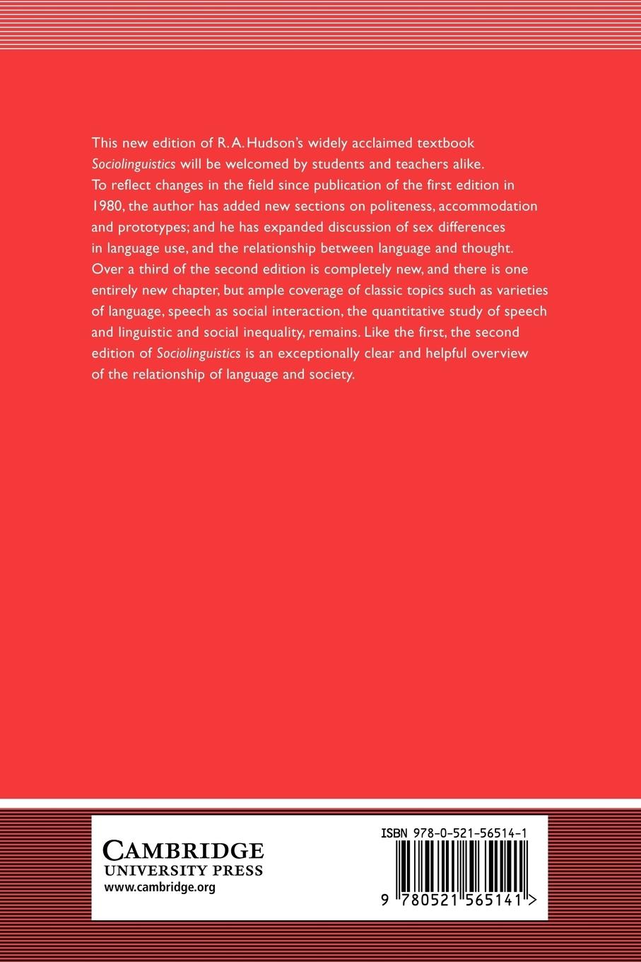 Rückseitencover Sociolinguistics