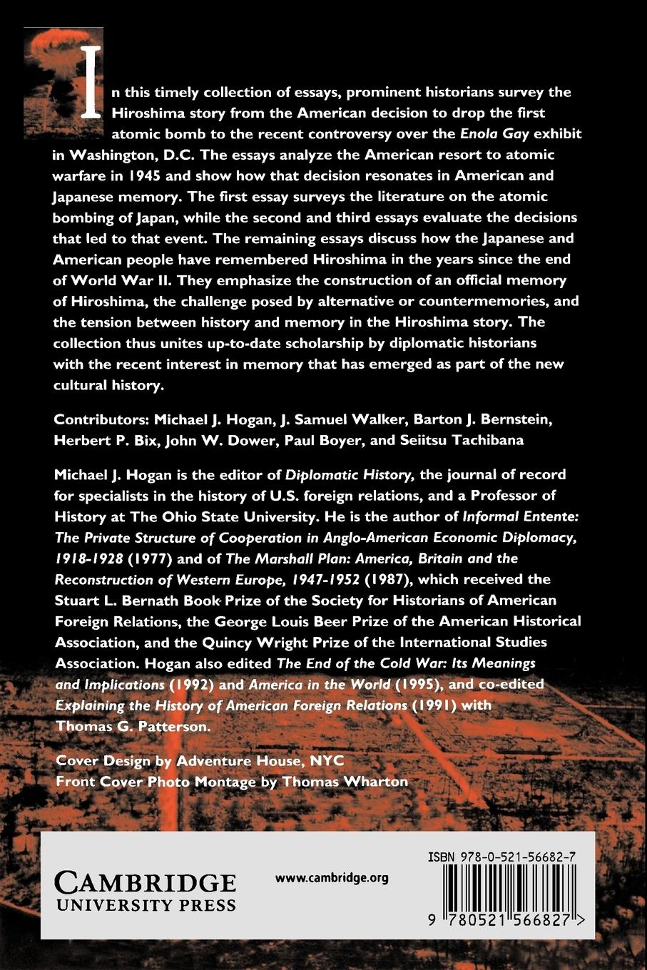 Rückseitencover Hiroshima in History and Memory