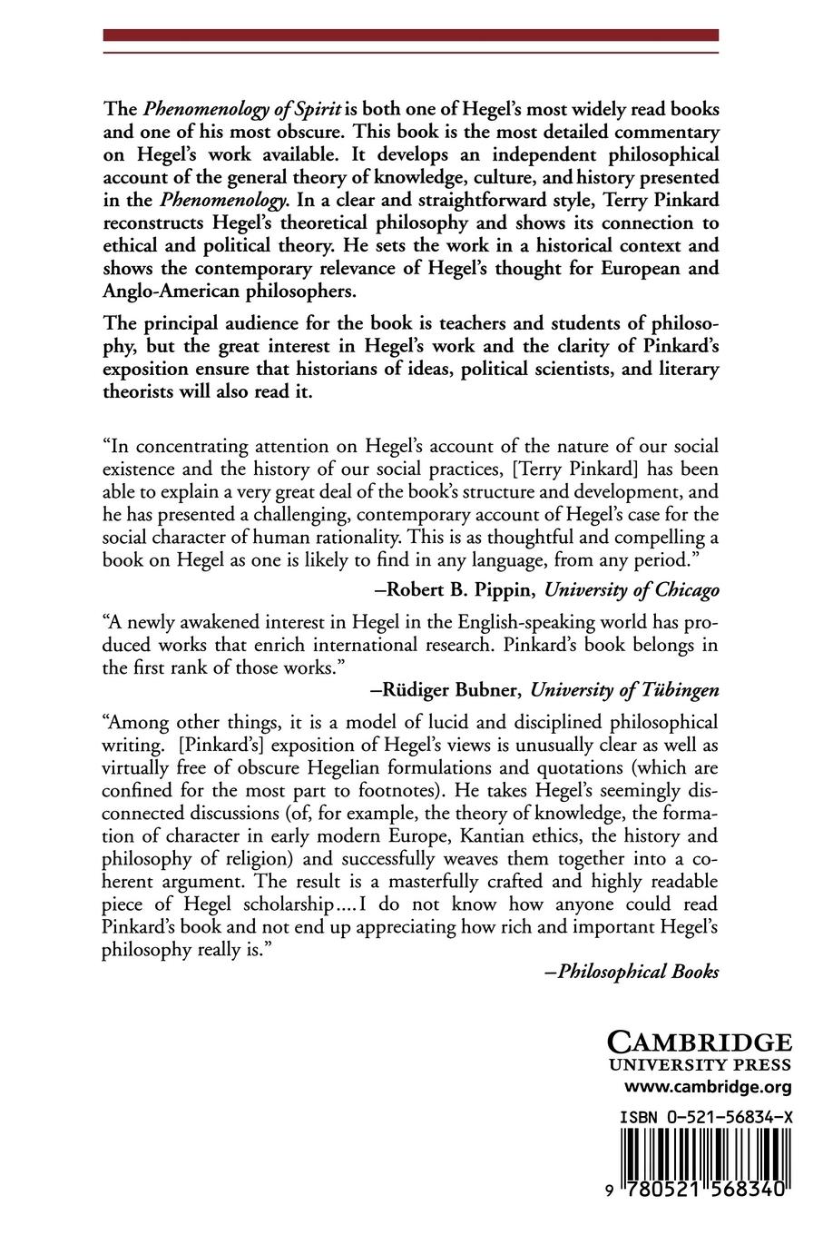 Rückseitencover Hegel's Phenomenology