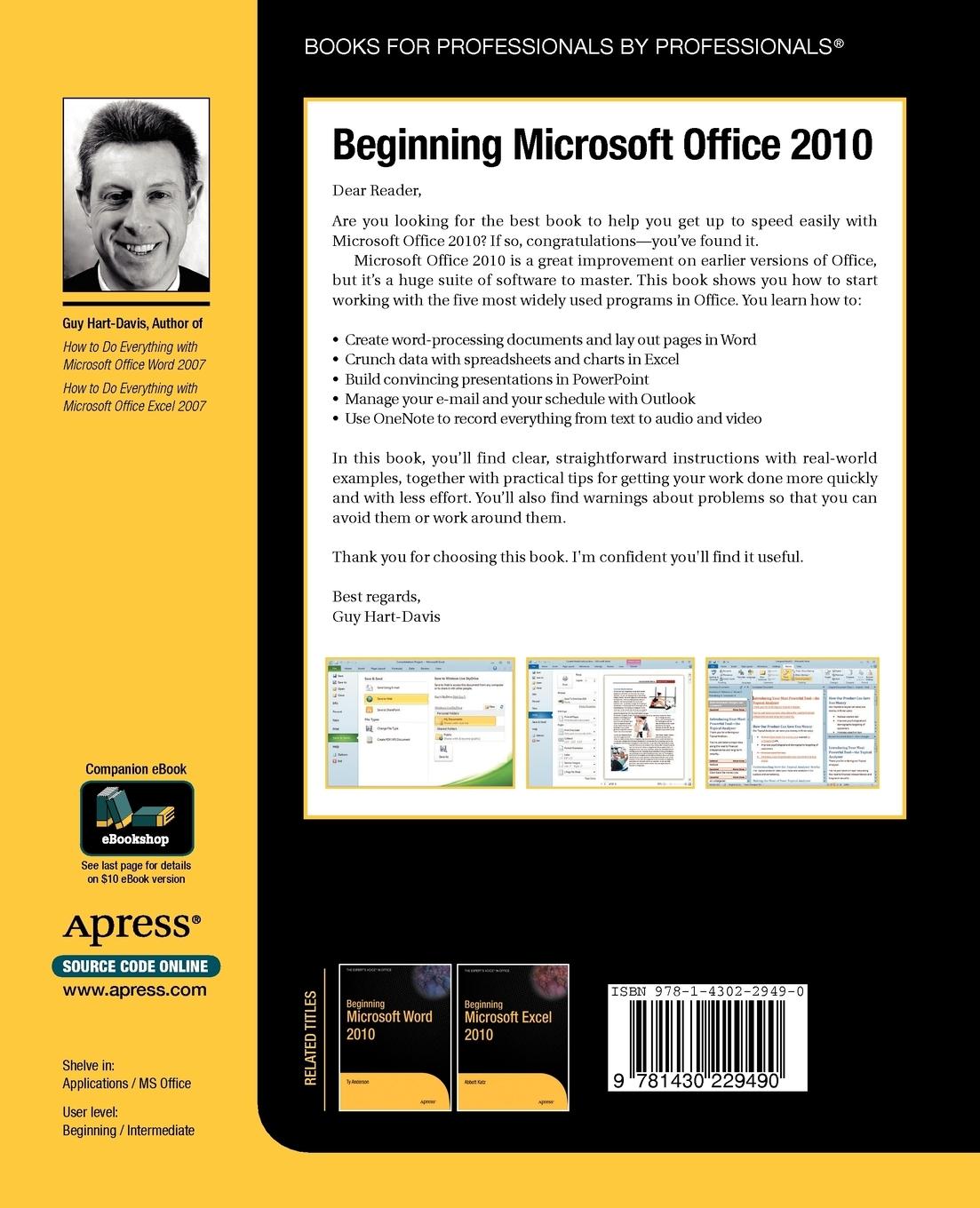 Rückseitencover Beginning Microsoft Office 2010
