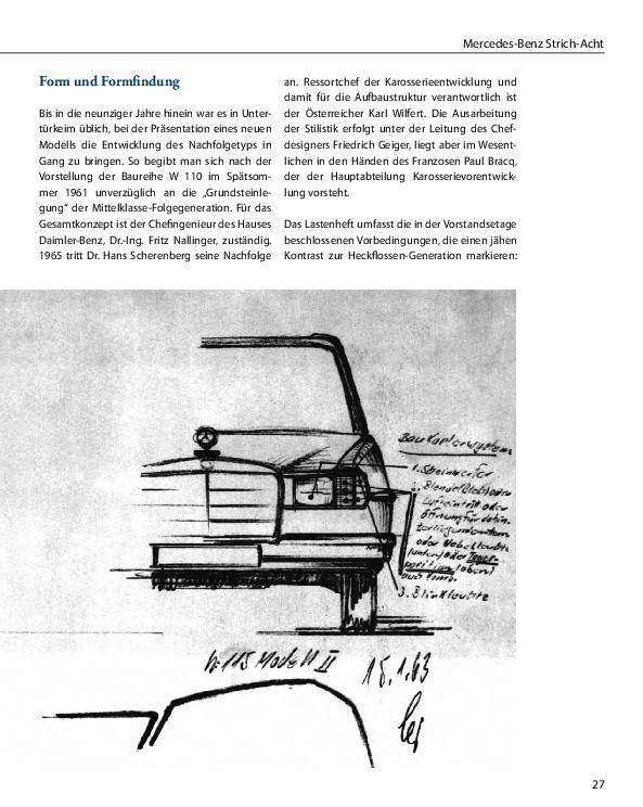 Beispielinhalt (Bild) Mercedes-Benz Strich-8 Modelle 200 - 280 E