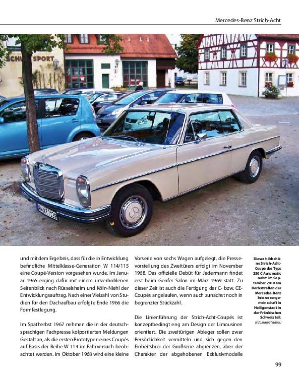 Beispielinhalt (Bild) Mercedes-Benz Strich-8 Modelle 200 - 280 E