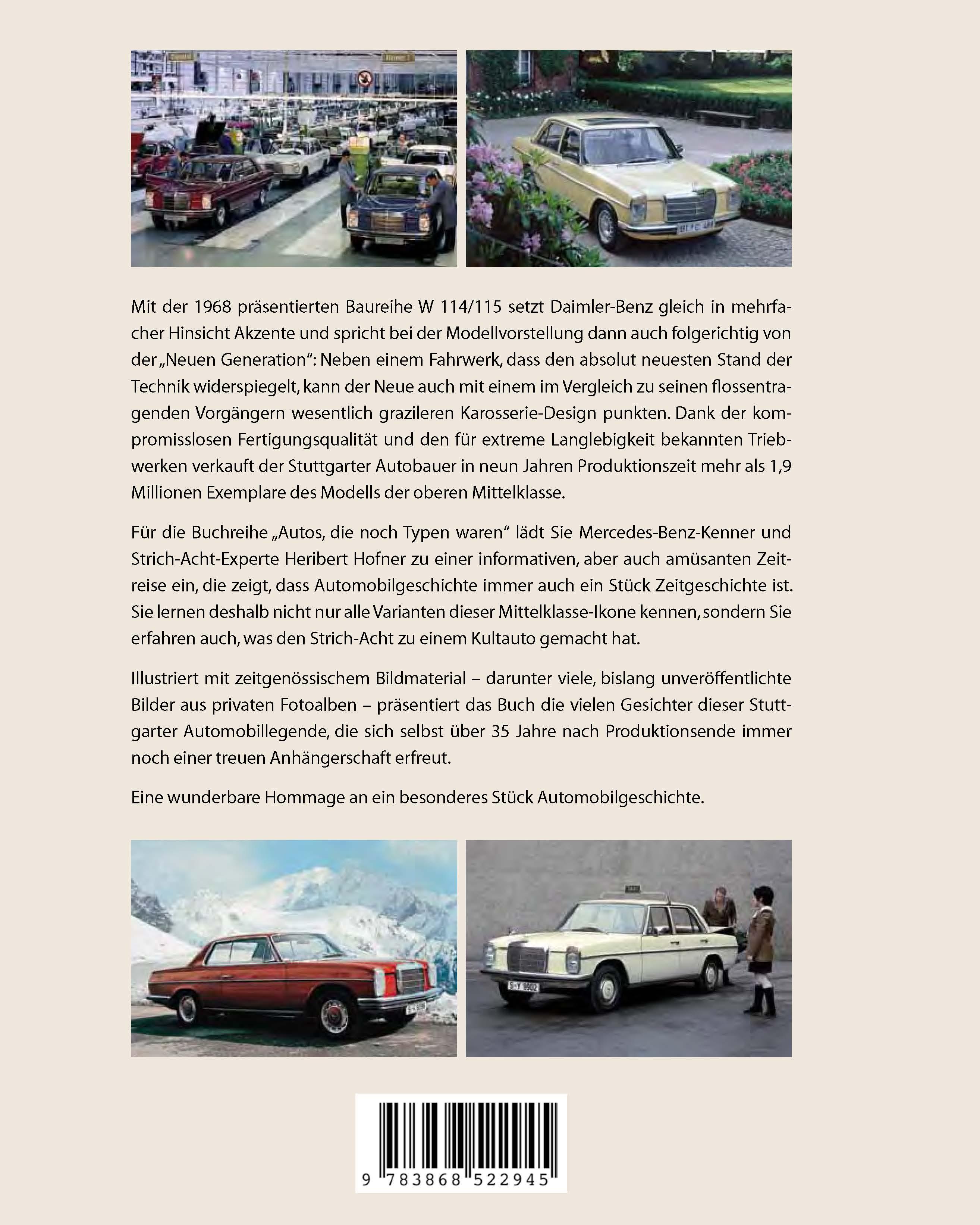 Rückseitencover Mercedes-Benz Strich-8 Modelle 200 - 280 E
