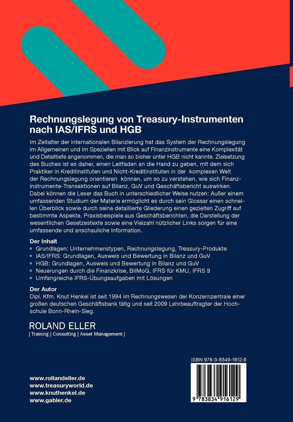 Rückseitencover Rechnungslegung von Treasury-Instrumenten nach IAS/IFRS und HGB