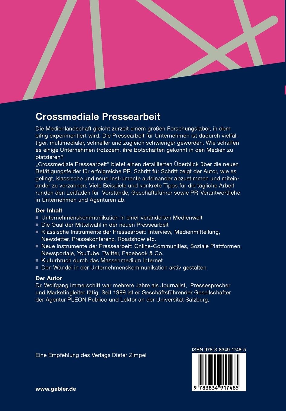 Rückseitencover Crossmediale Pressearbeit
