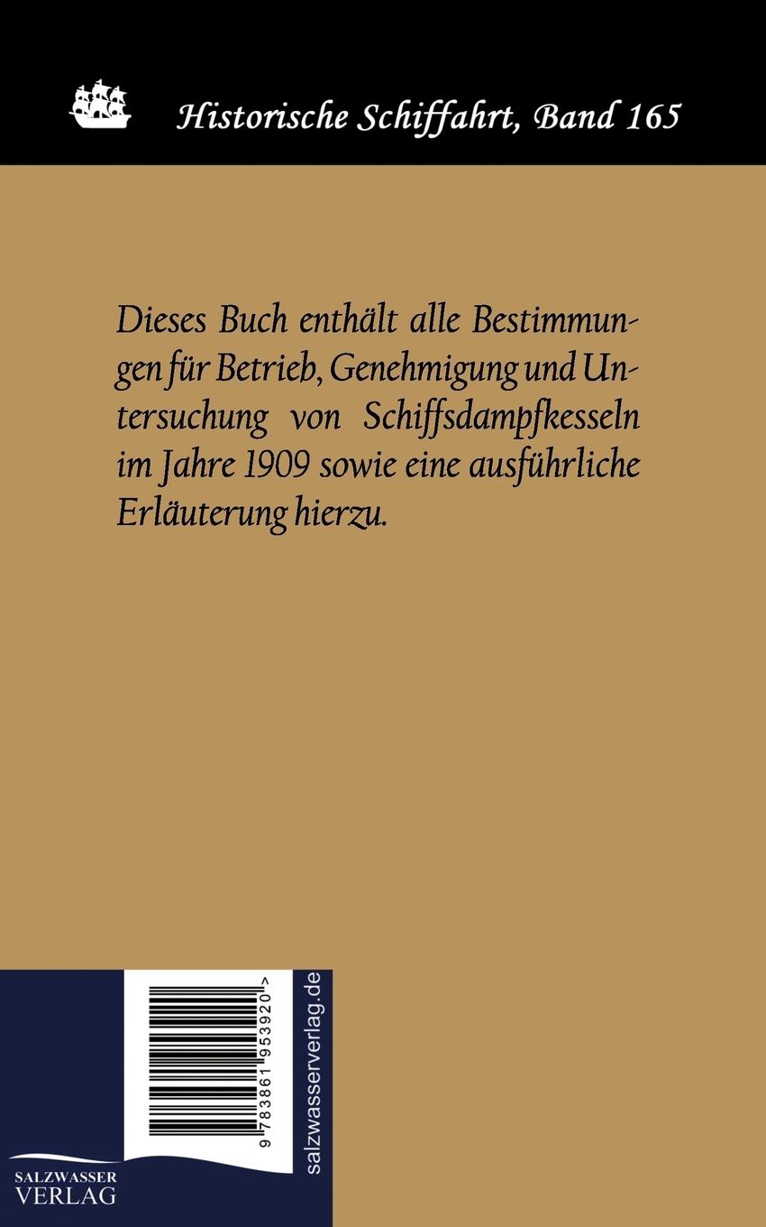 Rückseitencover Vorschriften für Schiffsdampfkessel (1909)
