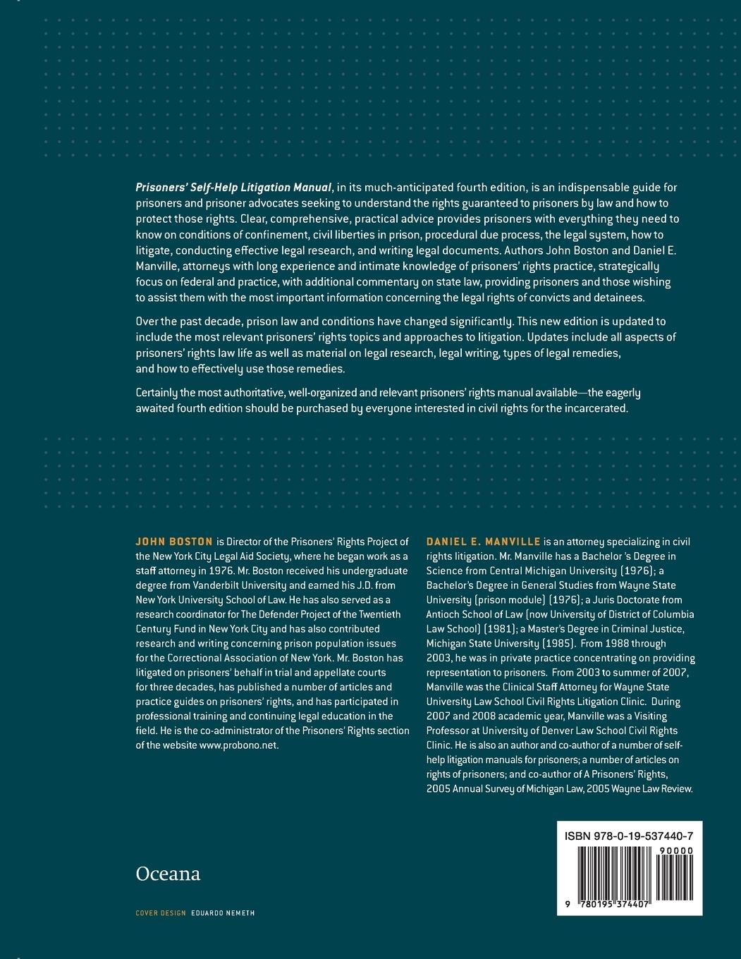 Rückseitencover Prisoners' Self-Help Litigation Manual