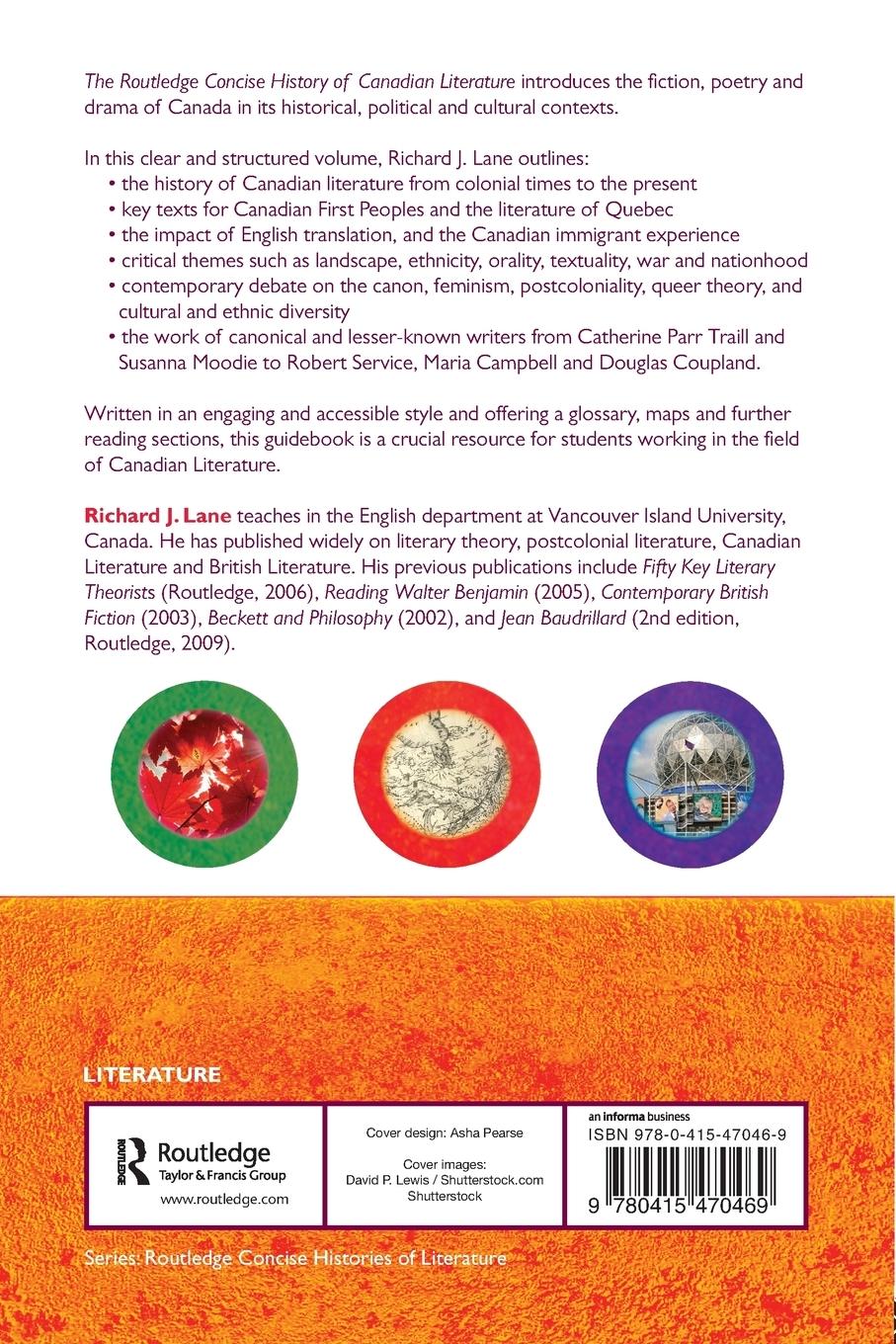 Rückseitencover The Routledge Concise History of Canadian Literature