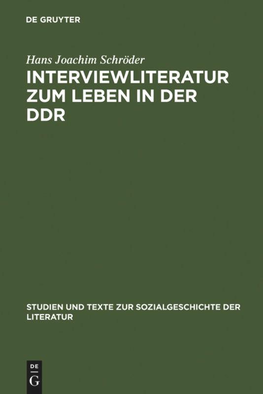 Vorderes Coverbild Interviewliteratur zum Leben in der DDR