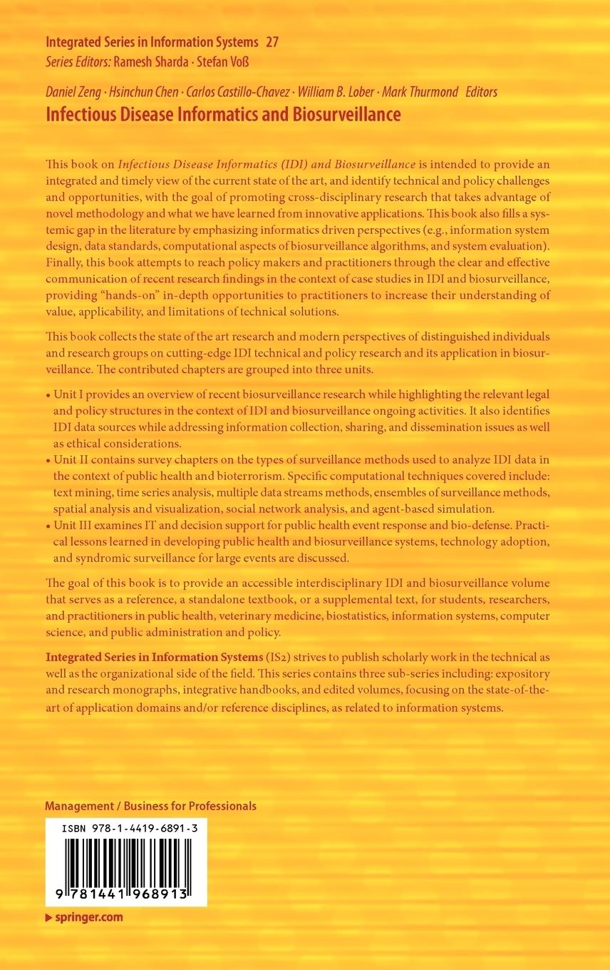 Rückseitencover Infectious Disease Informatics and Biosurveillance