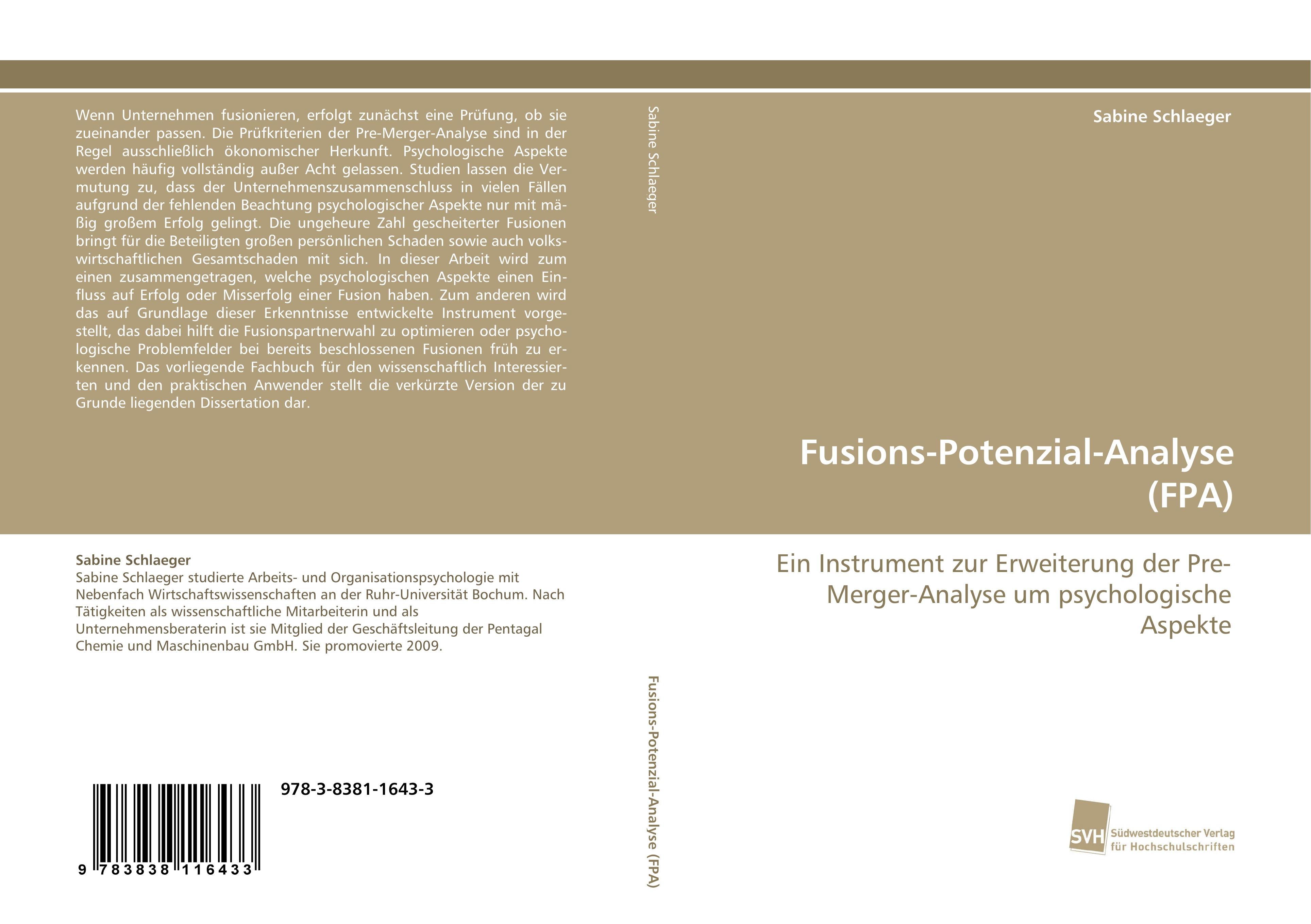 Vorderes Coverbild Fusions-Potenzial-Analyse (FPA)