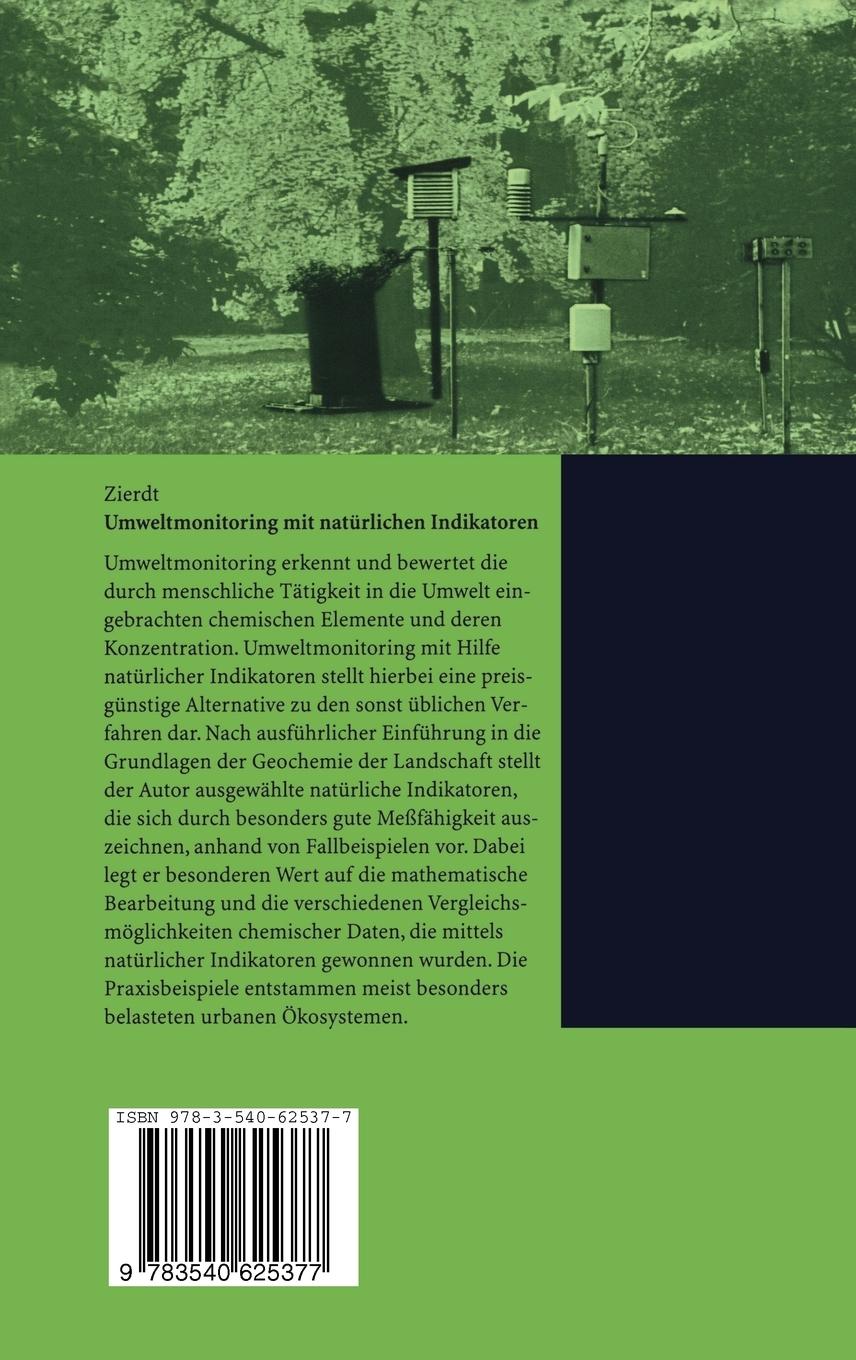 Rückseitencover Umweltmonitoring mit natürlichen Indikatoren