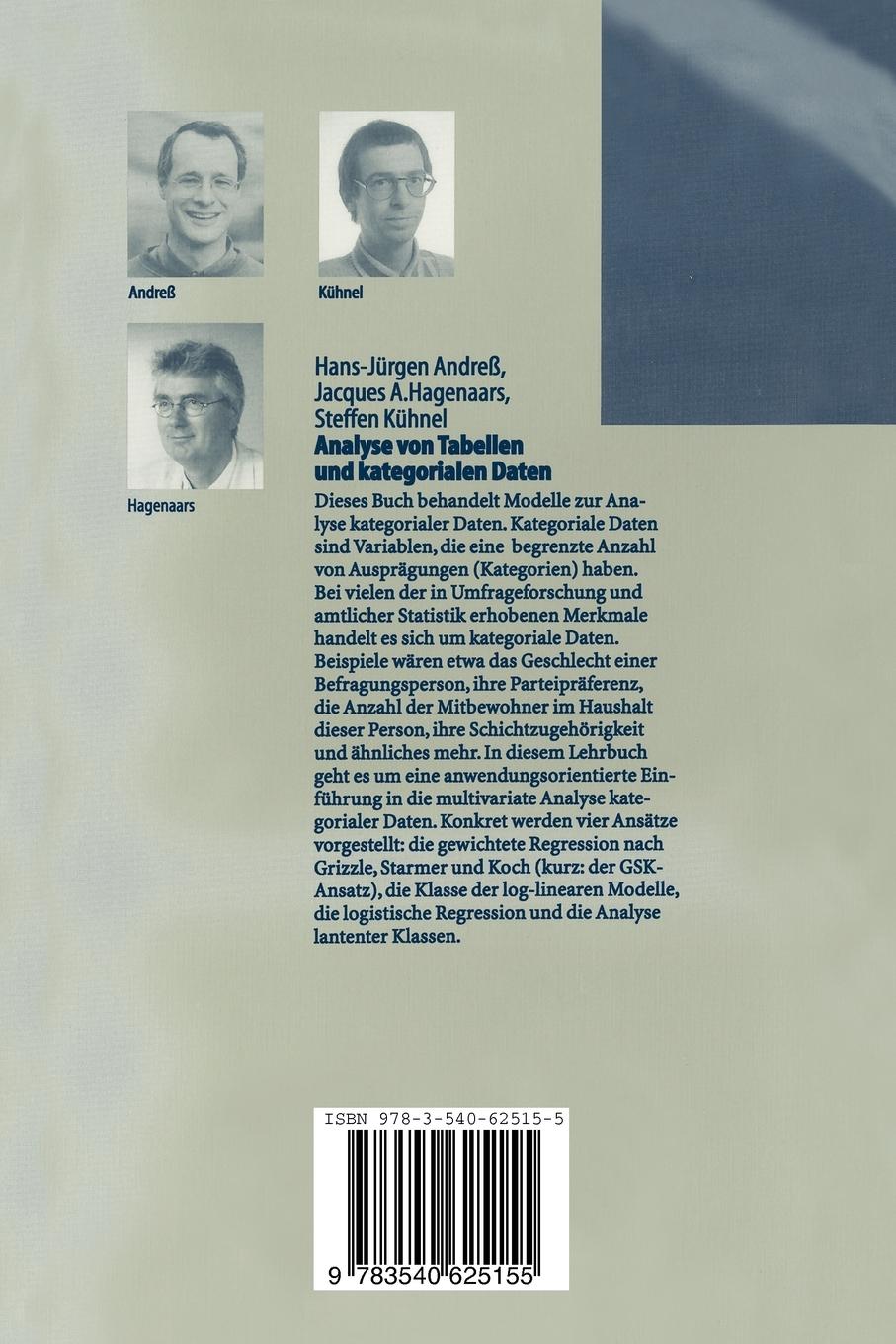 Rückseitencover Analyse von Tabellen und kategorialen Daten