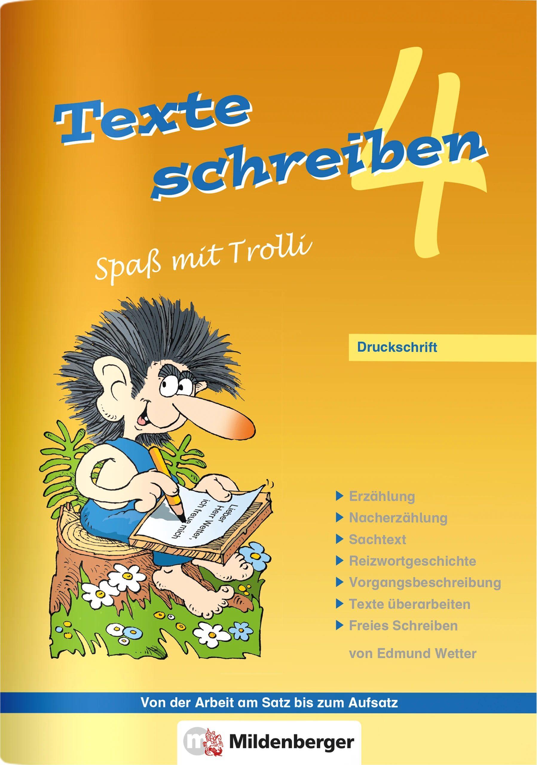 Vorderes Coverbild Texte schreiben - Spaß mit Trolli 4, Druckschrift