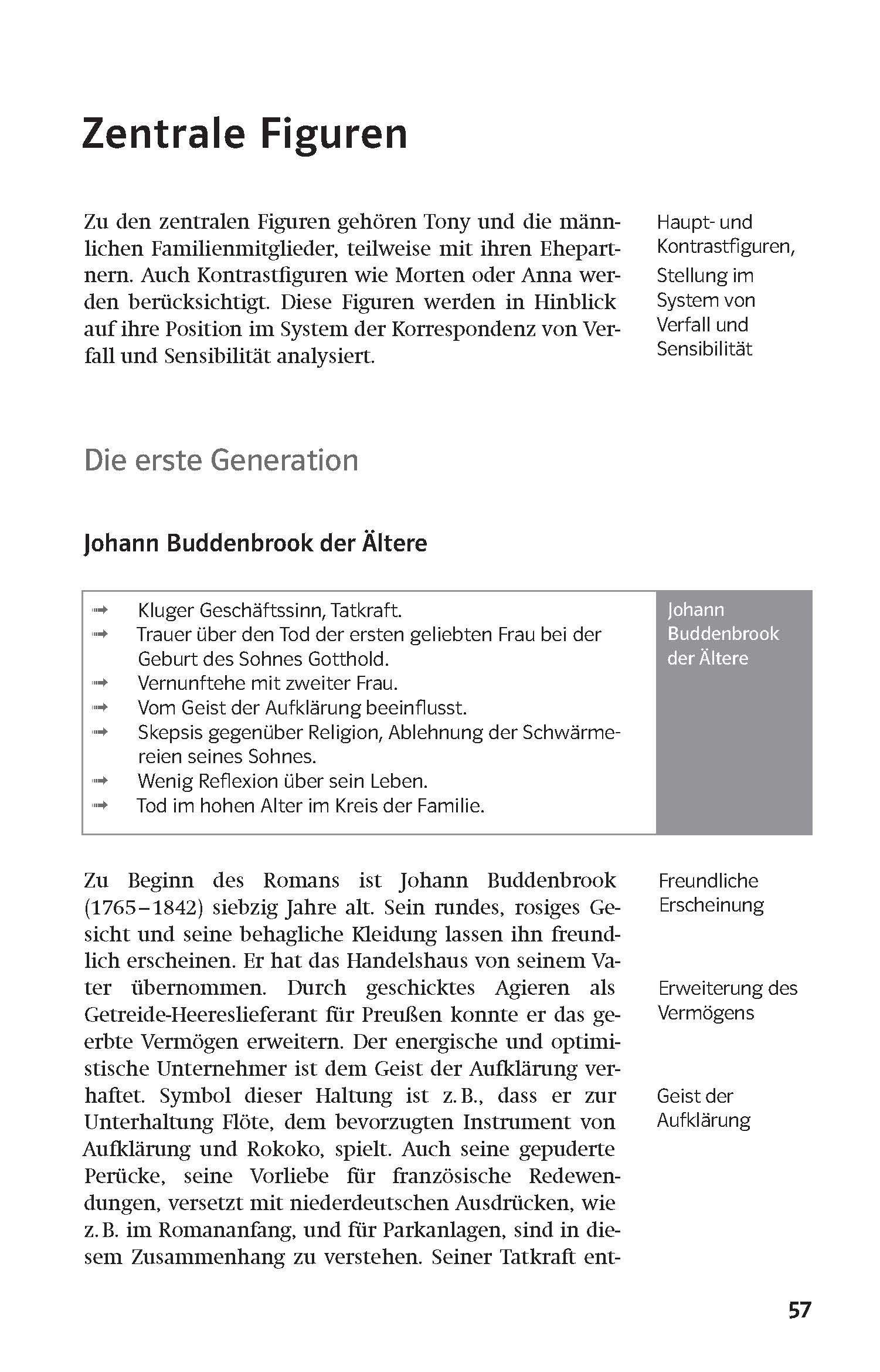 Beispielinhalt (Bild) Lektürehilfen Thomas Mann "Buddenbrooks"